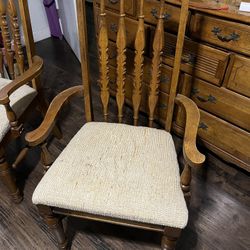 2 Antique Wood Chairs 