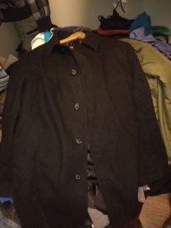 Stafford Pea jacket black wool large