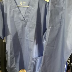 Medical Scrub Unisex V Neck Scrubs Set Medical Uniform - Women and Man Nursing Scrubs Set Top and Pants Set  Workwear Nursing Uniform Color CeilBlue