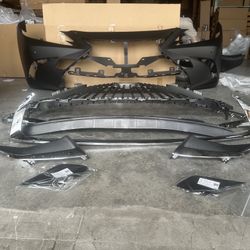 Complete Front Bumper Assembly With Grilles Fog Bezels And Chrome Trim Pieces For 2019 2020 2021 Lexus ES ES350