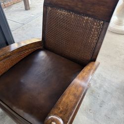 Tommy Bahama Wooden Chair W/ Ottoman