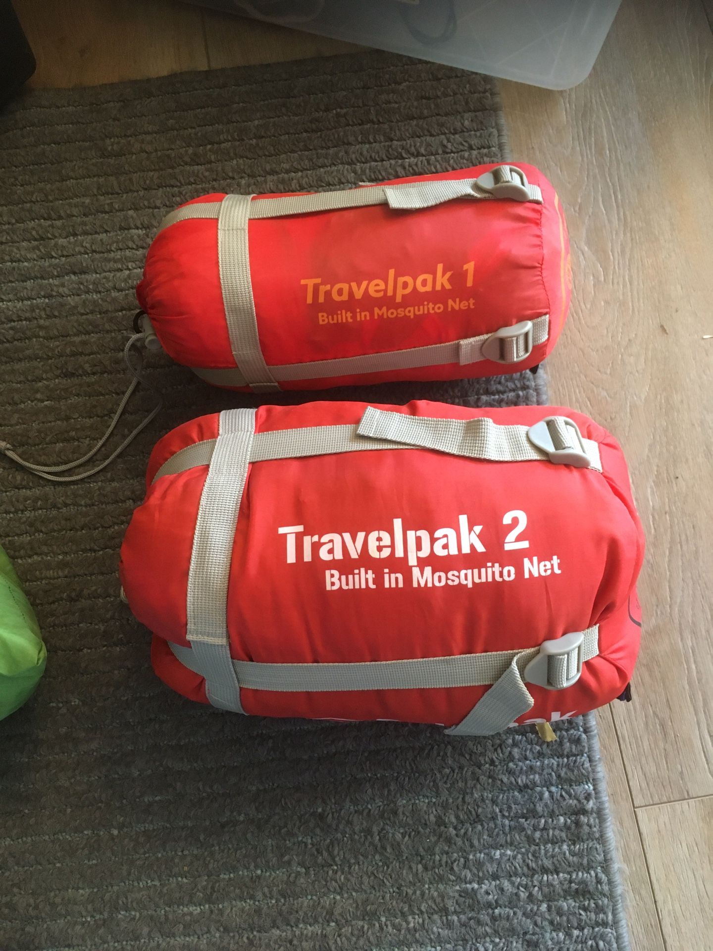 set of two snugpak travelpak sleeping bags