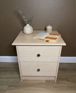 Light Wood 2 Drawer Nightstand
