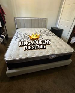 NEW QUEEN BED FRAME WITH MATTRESS