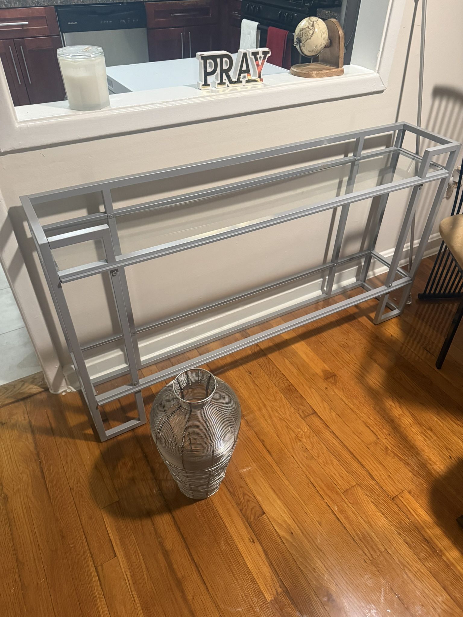 Silver And Glass Ottoman, Silver Vase 