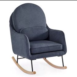 Delta Children Ella Rocker with LiveSmart Evolve Fabric  Slate Blue with Black & Natural