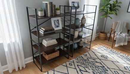 $35 each! TwoIndustrial FoldingShoe ShelfStorage Shelvesor BookshelveShelves connect. Brand new.  EachShelf: Setup Tall 24x13x41in  Setup Long 48x13x2