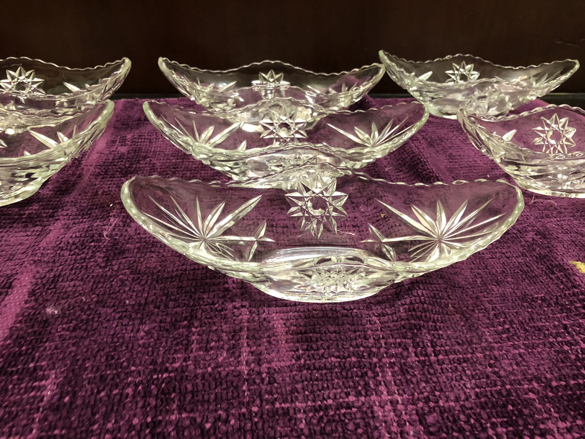 (Lot of 7) Vintage Star of David Banana Split Boat Bowls