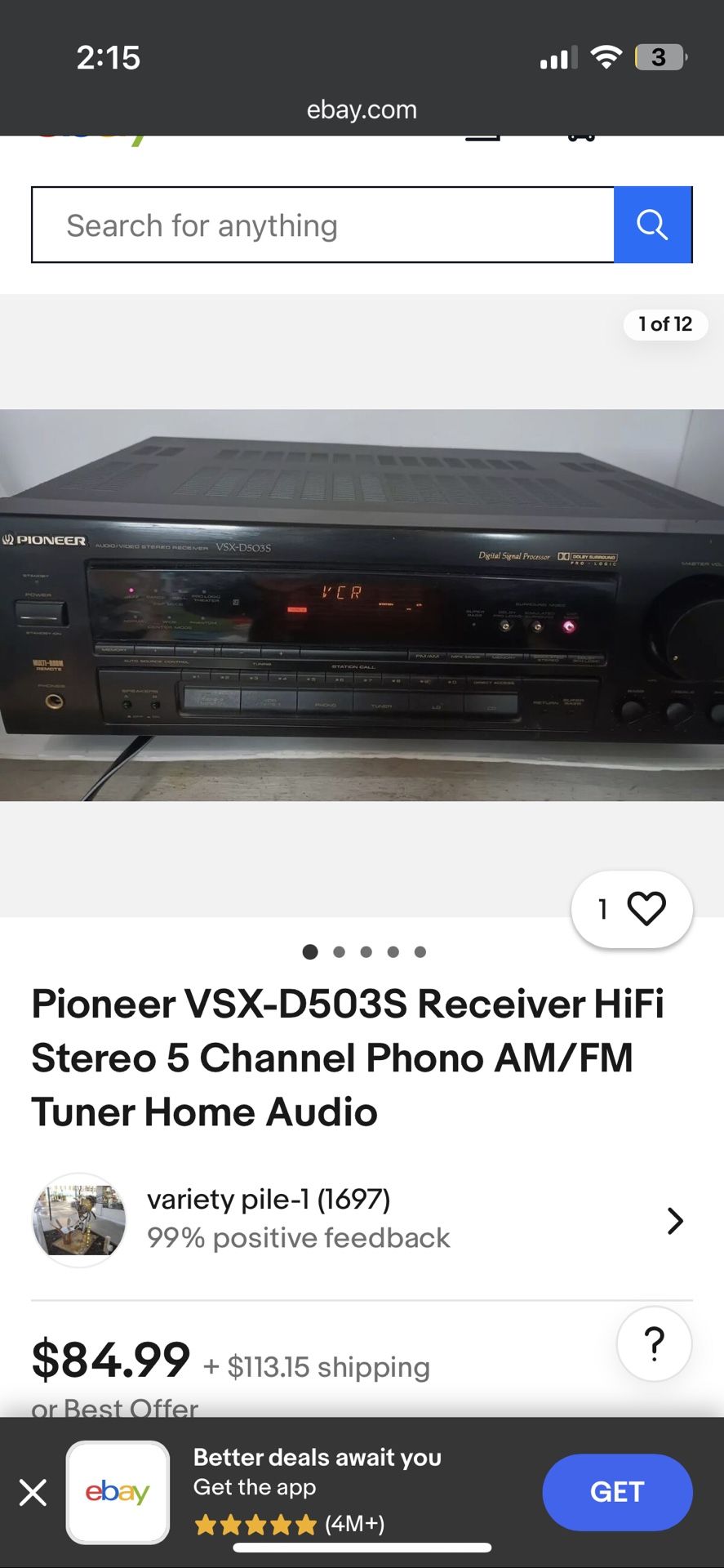 Vintage Pioneer Vsx D 503s