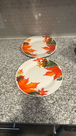 Fall Leaf Dinner Plates Set of 2