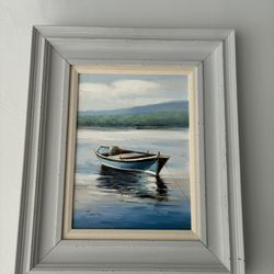 Rowboat Oil Painting 