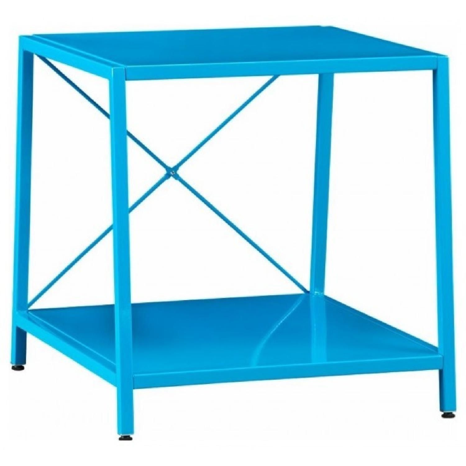 Teal Metal “Harvey” Nightstand From CB2