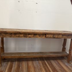 rustic weathered vintage console table