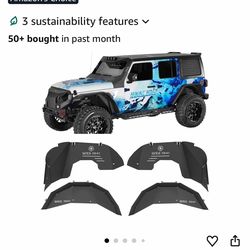 Hooke Road Wrangler JL Aluminum Inner Fender Liners for 2018-2026 Jeep Wrangler JL 2/4 Doors (Exclude Rubicon 3.6L Engine), Offroad Wheel Well Cover -