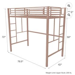 Twin Sized Loft Bed Pink