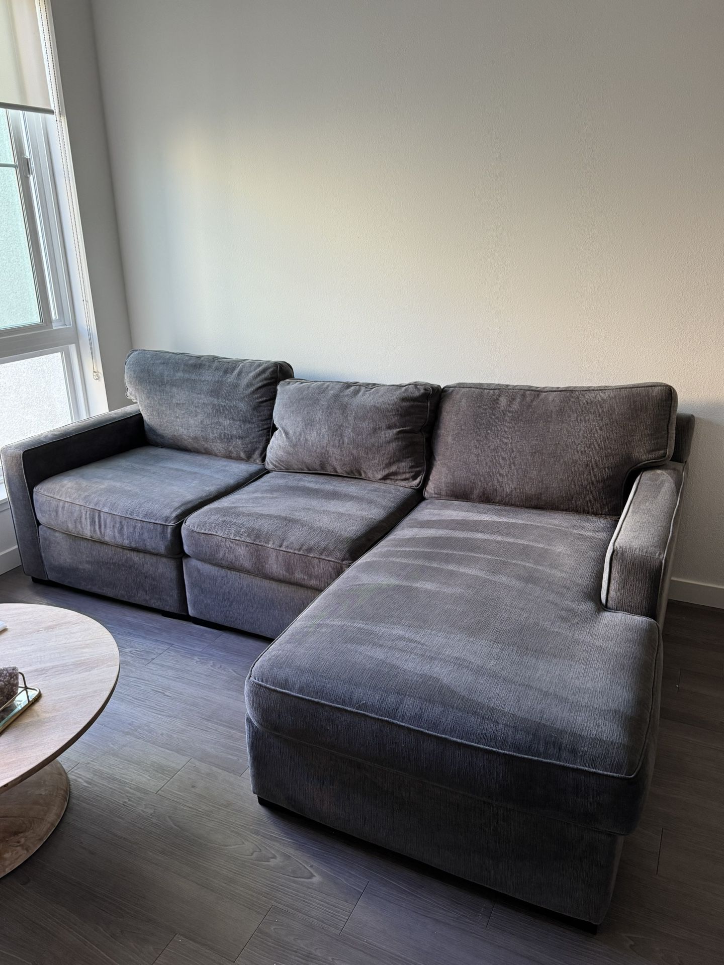 Bradley 3-Piece Fabric Chaise Sectional Sofa (HEAVENLY MOCHA GREY)