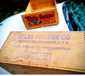 Atlas Co rectangle stamped wood box