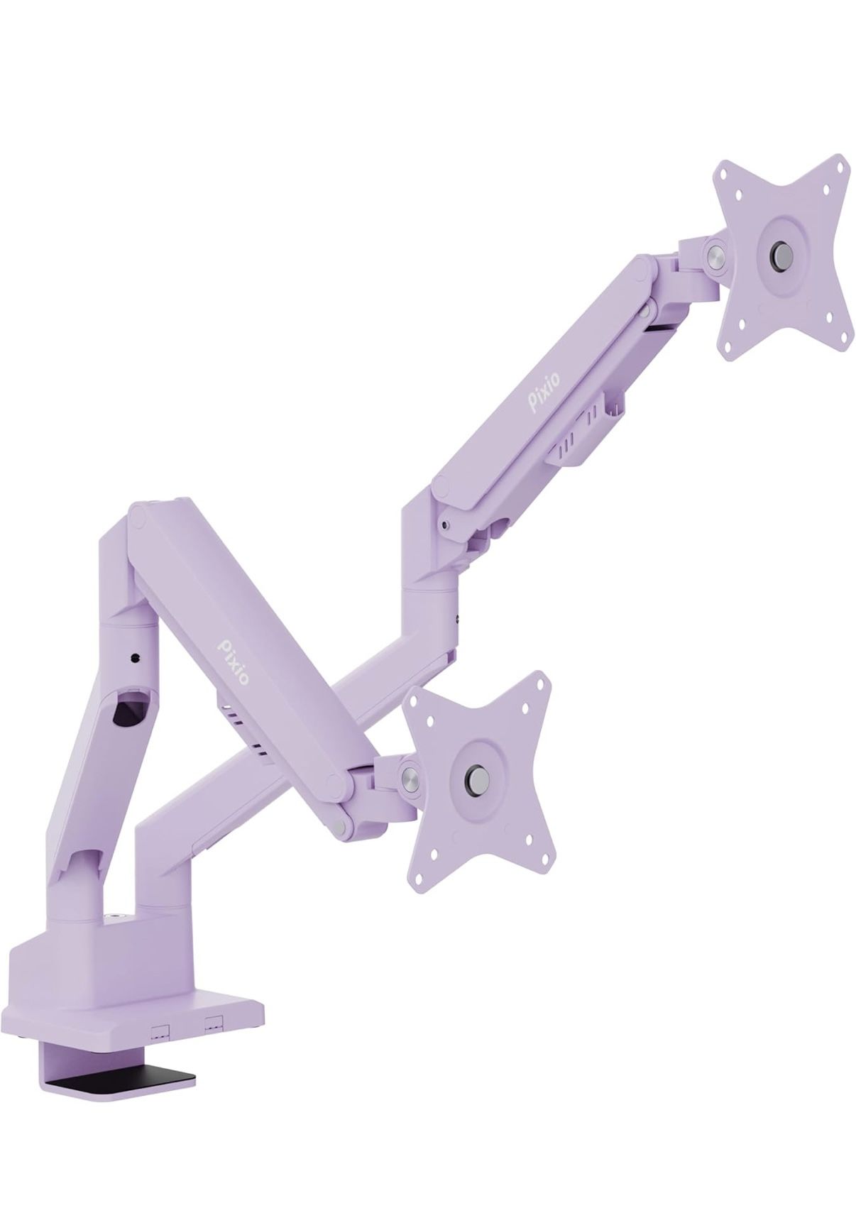 Pixio PS1D Wave Purple Dual Monitor Arm Stand Desk Mount - Fits up to 32 inches Monitors and up to 19.8lbs. VESA Compatibility 
