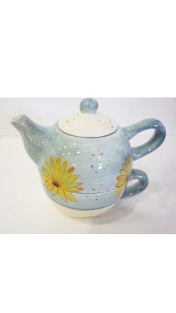 New blue flower tea pot set - Christmas gift