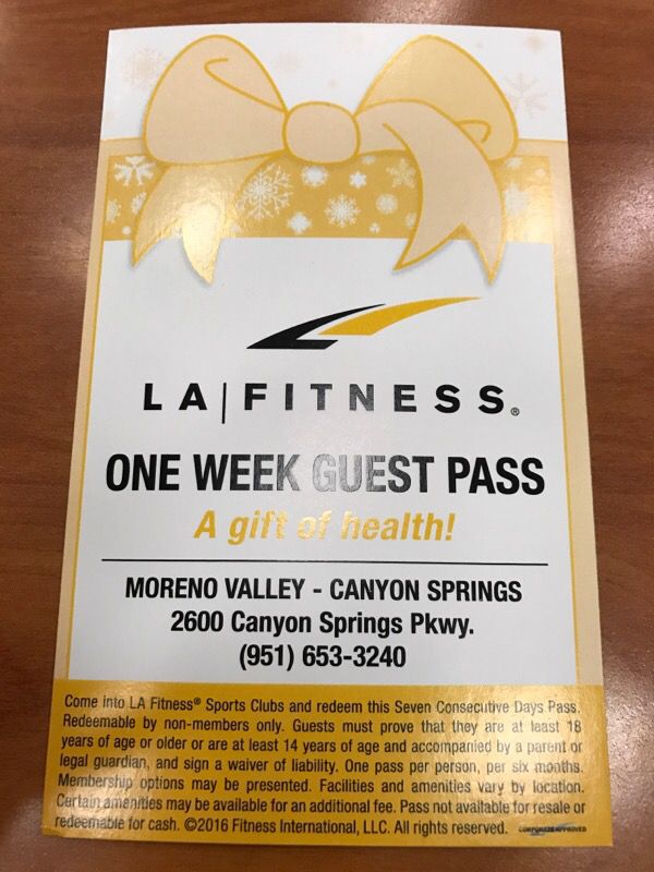 La Fitness Guest P For In