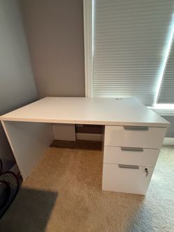 White office desk