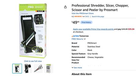 Professional shredder, Slicer, Chopper Scissor & Peeler by Prosmart