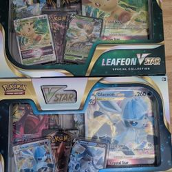 Pokemon TCG Glaceon Leafeon VStar Special Collection Set