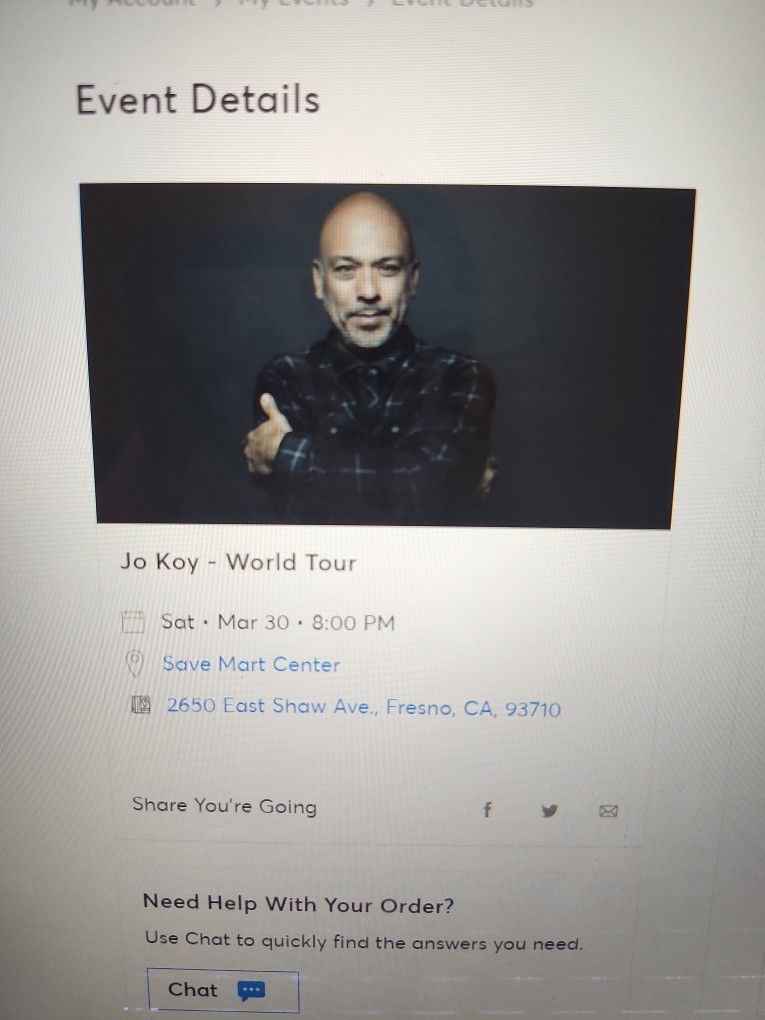 Jo Koy 3/30/24 Fresno 2 Tix $200