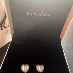Pandora Silver Heart Bracelet Clip Charms