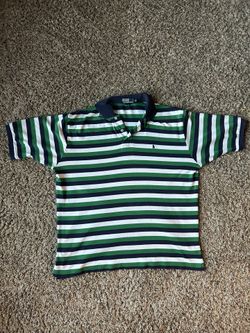 Ralph Lauren Green Striped Polo, Size XL, 100% Cotton, Men’s Polo Shirt