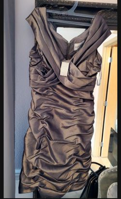 David's Bridal Steel Olive Color Dress Size 5-6