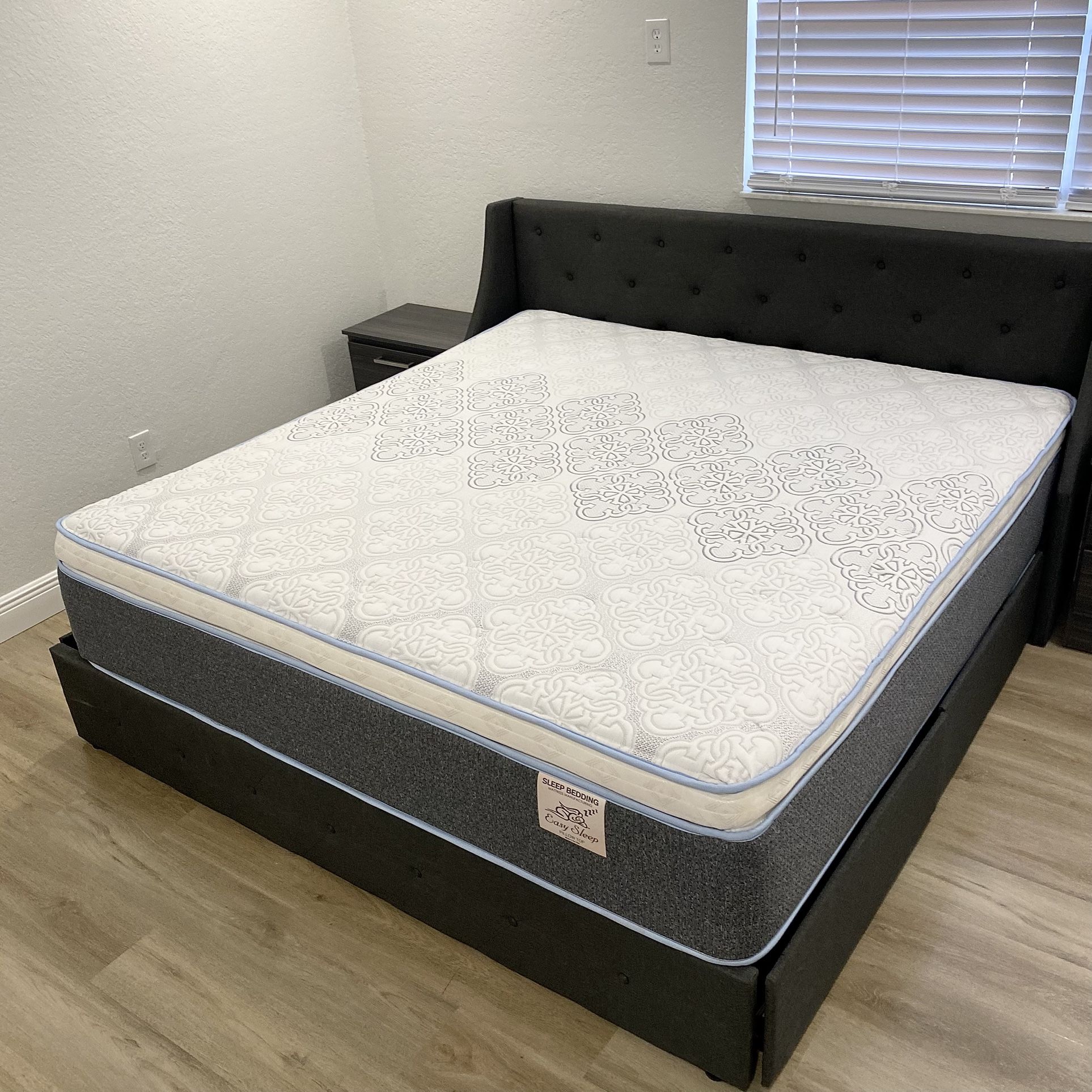 King Size Mattress Pillow Top 14” Inches  Excellent Comfort Also Available: Twin, Full, And Queen New From Factory With Its Plastic Same Day Delivery