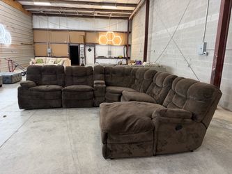 6 pcs sectional couch sofa set w/ electric recliner