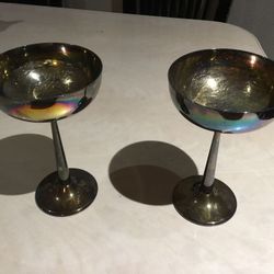 Metal ice cream bowls set of 2