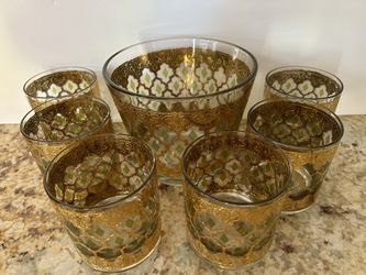 Culver Valencia glasses and ice bucket