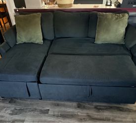 Blue Sectional Sofa with Storage
