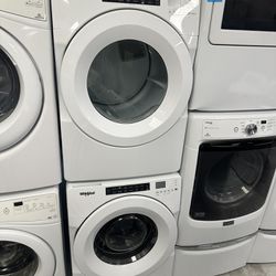 Whirlpool Set 4.3 Cu.ft Washer With Single Dose 7.5 Cu.ft Electric Front Load White Color 
