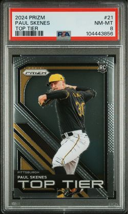 Paul Skenes 2024 Panini Prizm #21 Top Tier Rookie RC PSA 8