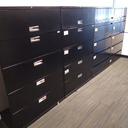 (10) HON 5-DRAWER BLACK OFFICE LATERAL FILE CABINET MEDICAL COMMERCIAL 