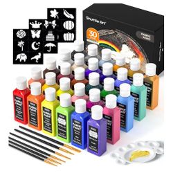 Fabric Paints + Baby shower stencils 