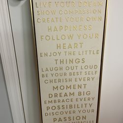 Gold Lettering Vertical Frame 