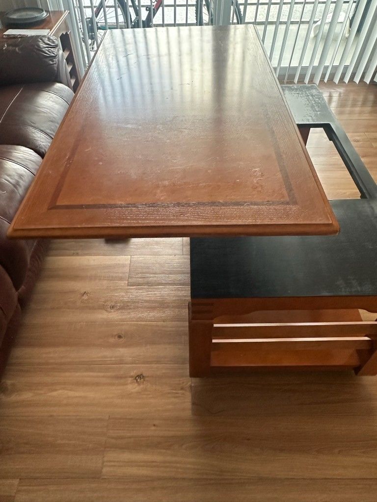 Brown Coffee Table, And 1 End Table