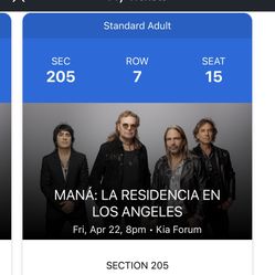 Mana Tickets 4/22/22