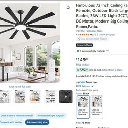 72 Inch Ceiling Fans with Lights and Remote