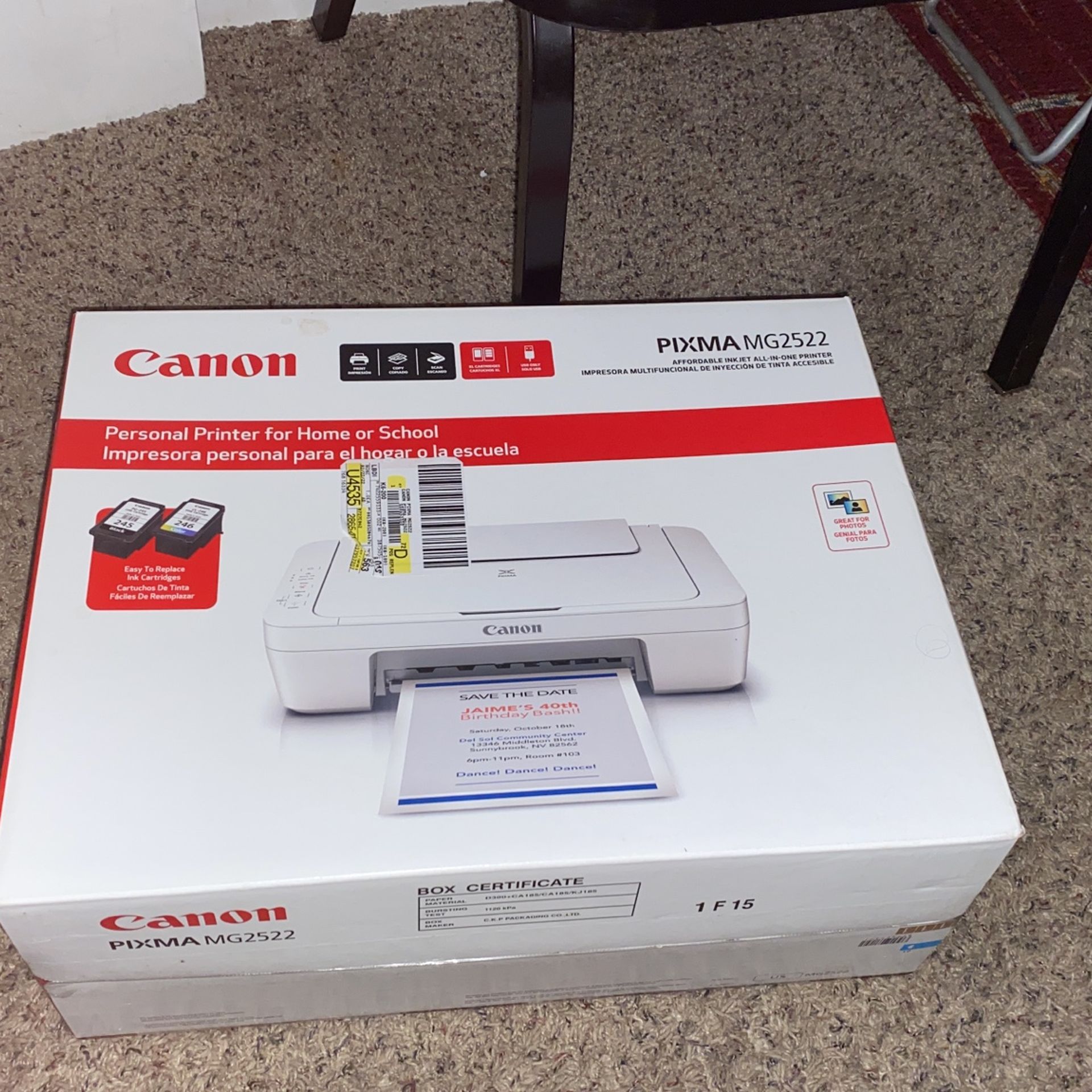 White Pixma Mg2522 Printer