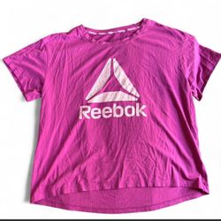 Reebok Lavender Purple Relaxed Fit Activewear Top | Women’s Medium Athletic Gym Running Athleisure Shirt
