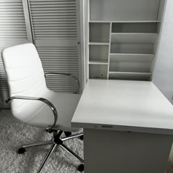 Compact Fold-Out Floating Desk with Storage 