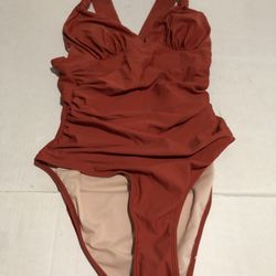 Beautiful Brown Brick Color Cupshe Swimsuit Size M