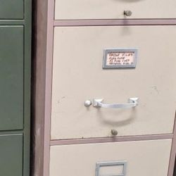 Vintage Columbia File Beige Cabinet Metal Office Filing Storage 4 Drawer 