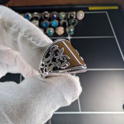 925 Silver Ring With Tiger Eye Stone